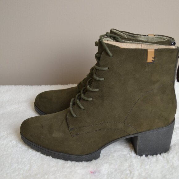 Dr. Scholl's Laurence Lace up Lug Heel Chunky Heel Round Toe Zip Ankle Bootie - Picture 2 of 8